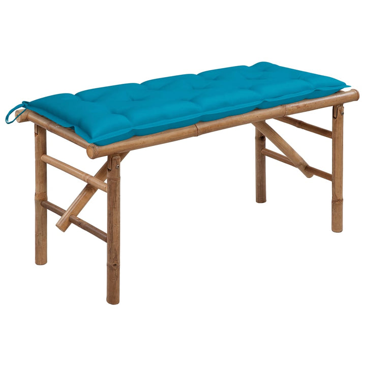 Hopfällbar Trädgårdsbänk Med Dyna 118 Cm Bambu