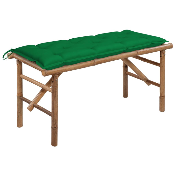 Hopfällbar Trädgårdsbänk Med Dyna 118 Cm Bambu