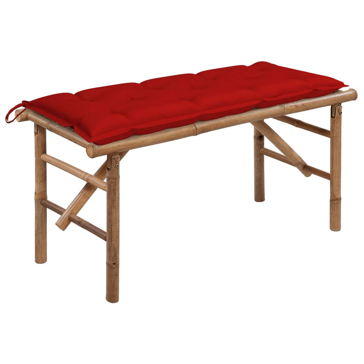 Hopfällbar Trädgårdsbänk Med Dyna 118 Cm Bambu