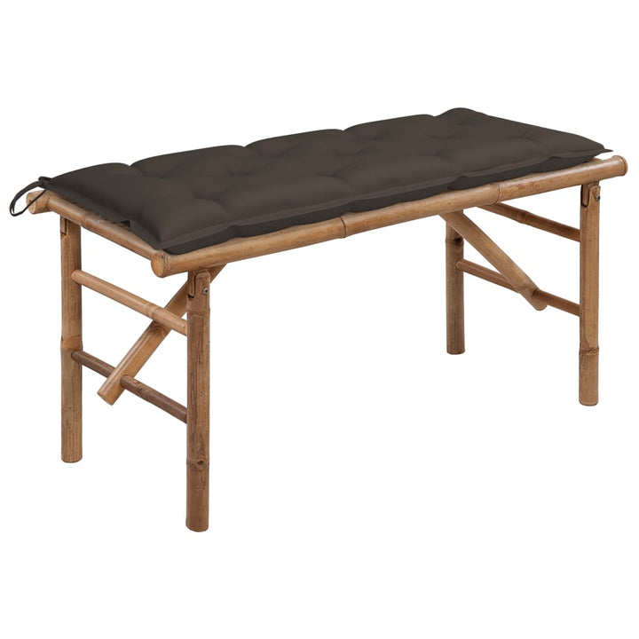 Hopfällbar Trädgårdsbänk Med Dyna 118 Cm Bambu