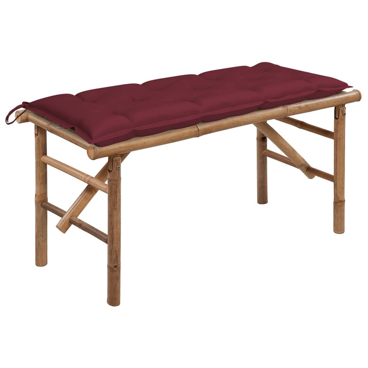Hopfällbar Trädgårdsbänk Med Dyna 118 Cm Bambu