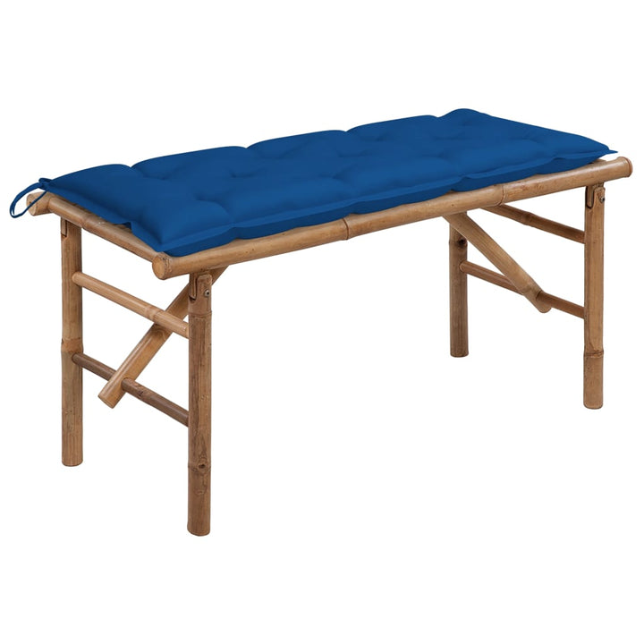 Hopfällbar Trädgårdsbänk Med Dyna 118 Cm Bambu