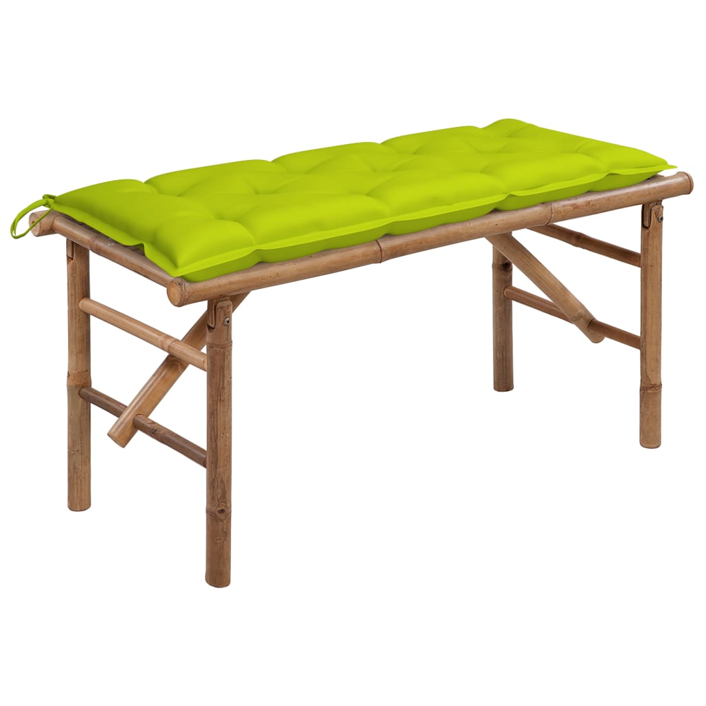 Hopfällbar Trädgårdsbänk Med Dyna 118 Cm Bambu