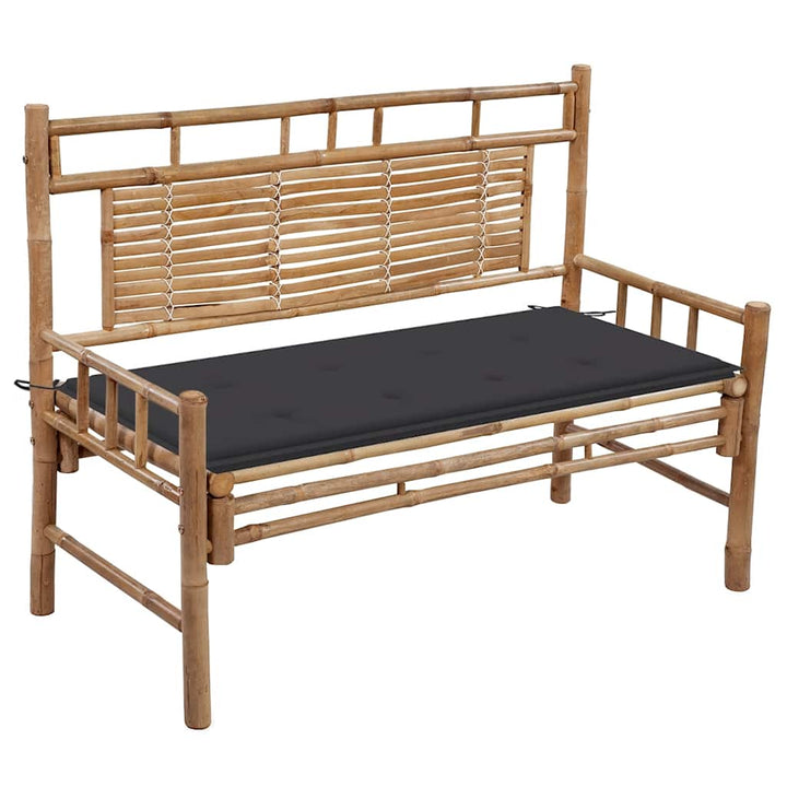 Trädgårdsbänk Med Dyna 120 Cm Bambu