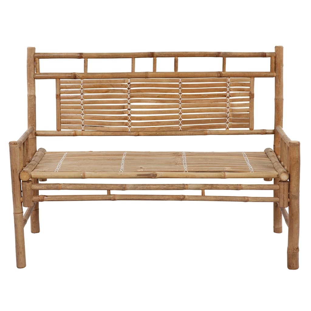 Trädgårdsbänk Med Dyna 120 Cm Bambu