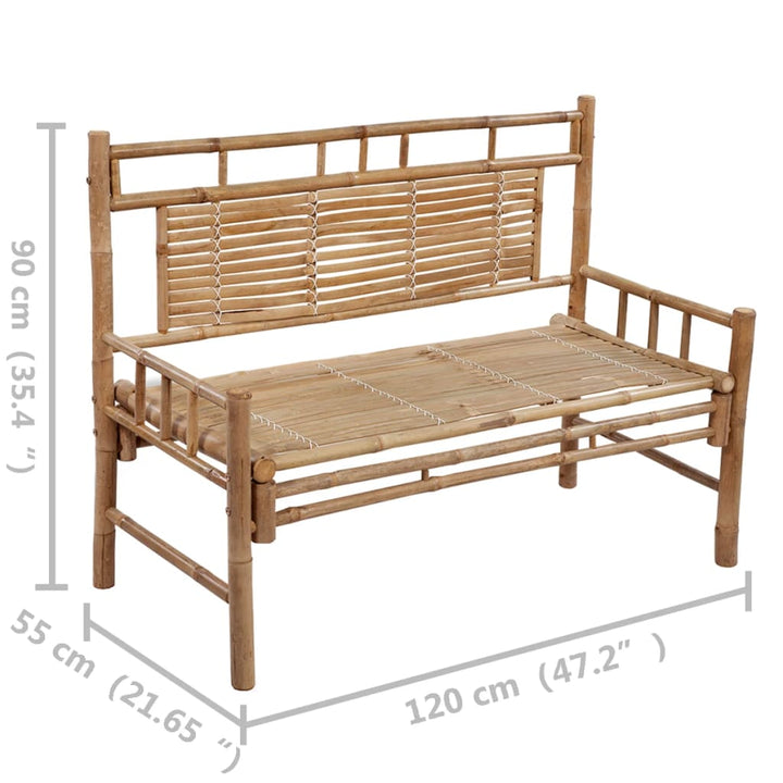 Trädgårdsbänk Med Dyna 120 Cm Bambu