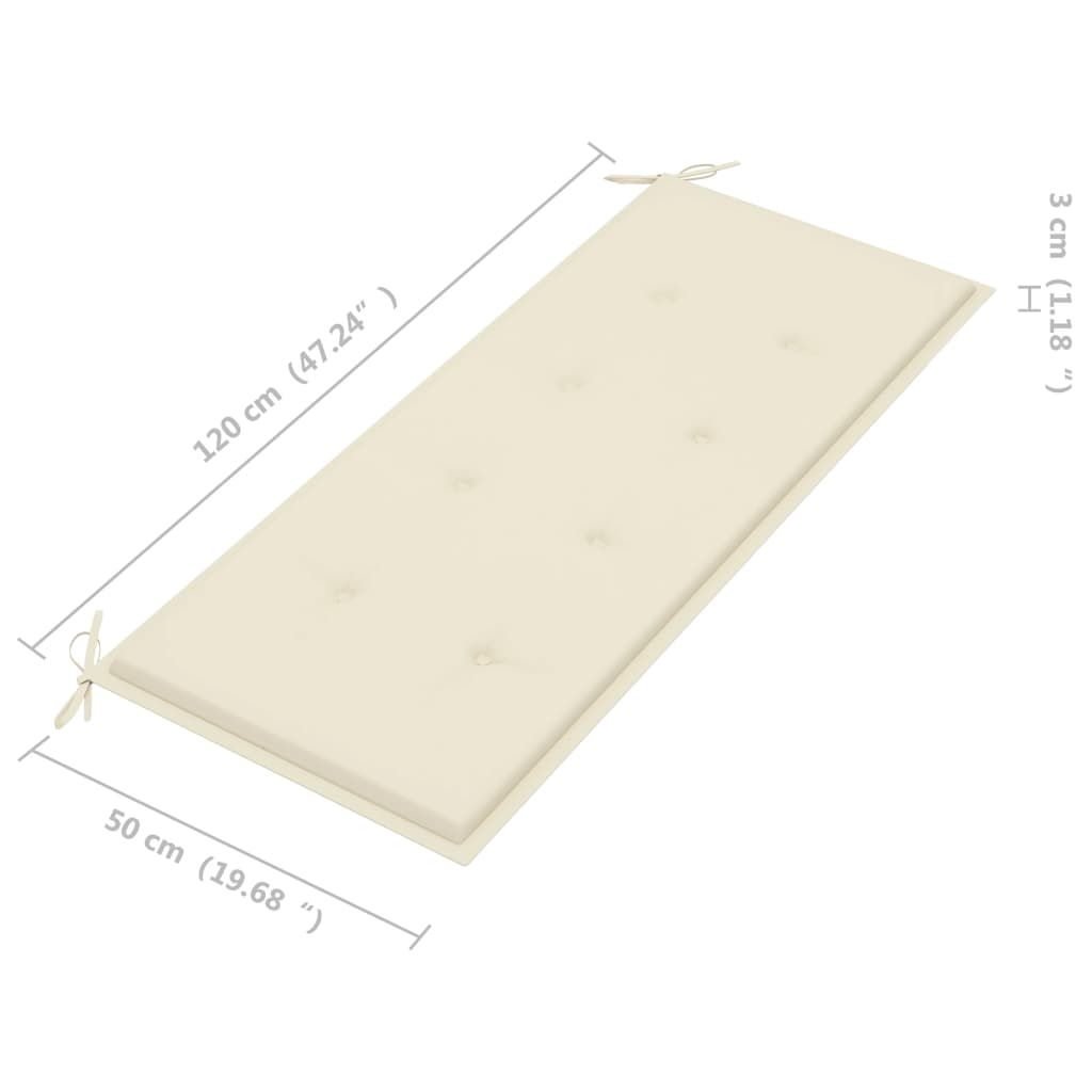 Trädgårdsbänk Med Dyna 120 Cm Bambu