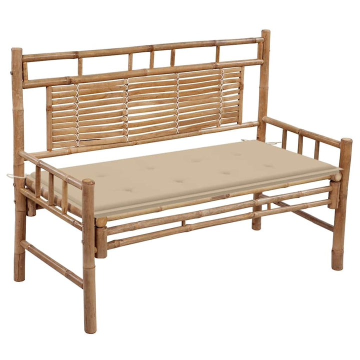 Trädgårdsbänk Med Dyna 120 Cm Bambu