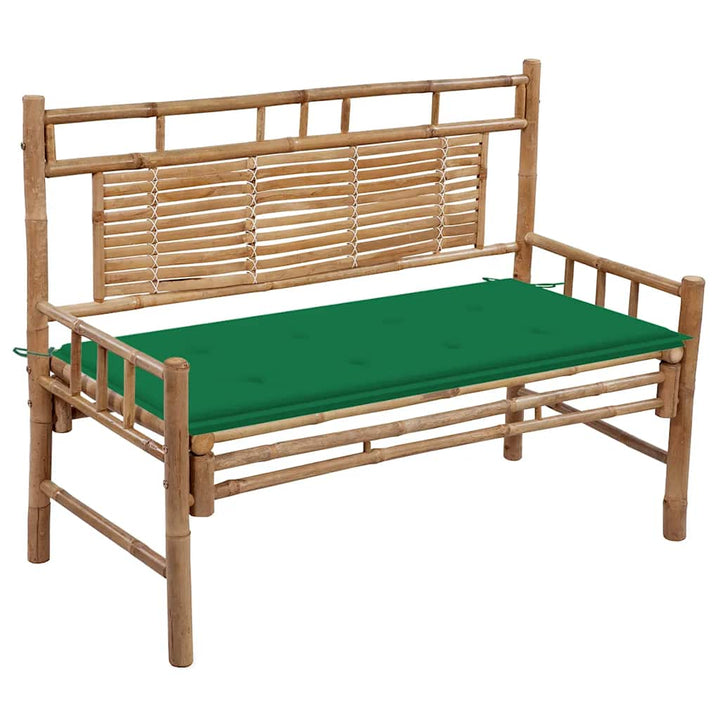 Trädgårdsbänk Med Dyna 120 Cm Bambu