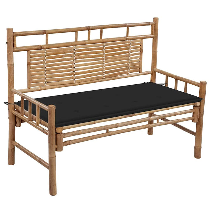Trädgårdsbänk Med Dyna 120 Cm Bambu