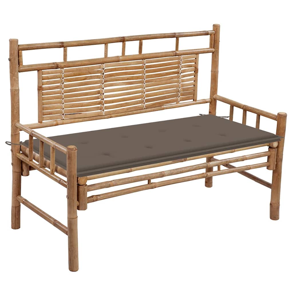 Trädgårdsbänk Med Dyna 120 Cm Bambu