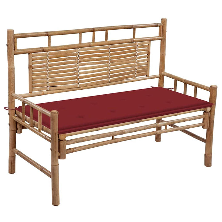 Trädgårdsbänk Med Dyna 120 Cm Bambu