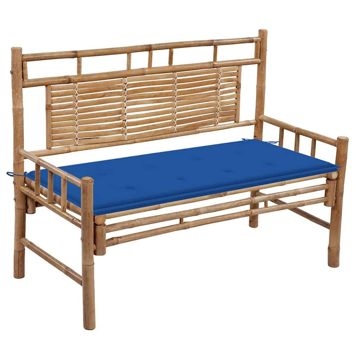 Trädgårdsbänk Med Dyna 120 Cm Bambu