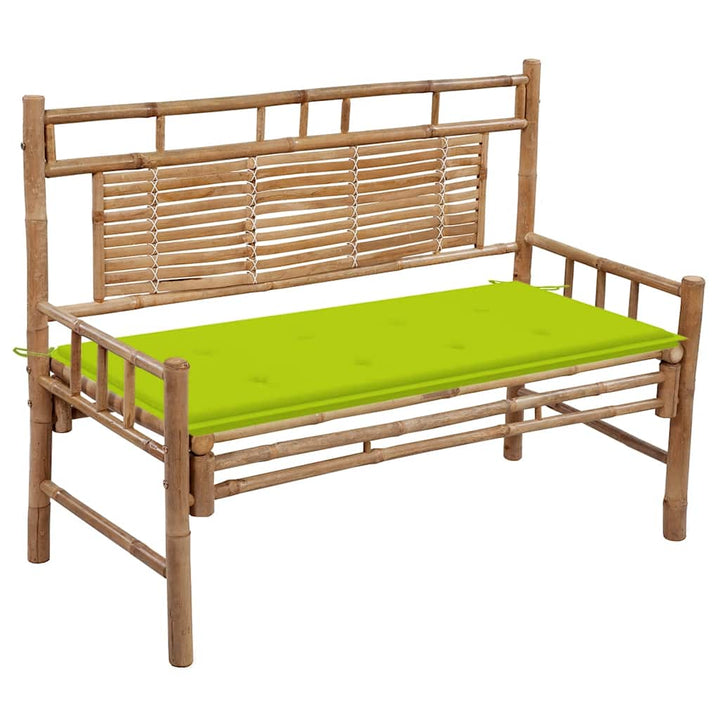 Trädgårdsbänk Med Dyna 120 Cm Bambu