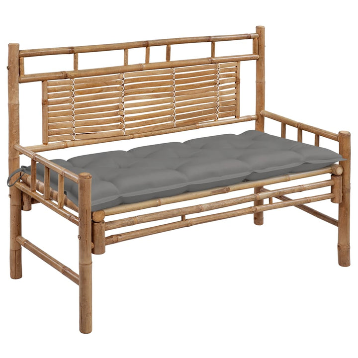 Trädgårdsbänk Med Dyna 120 Cm Bambu