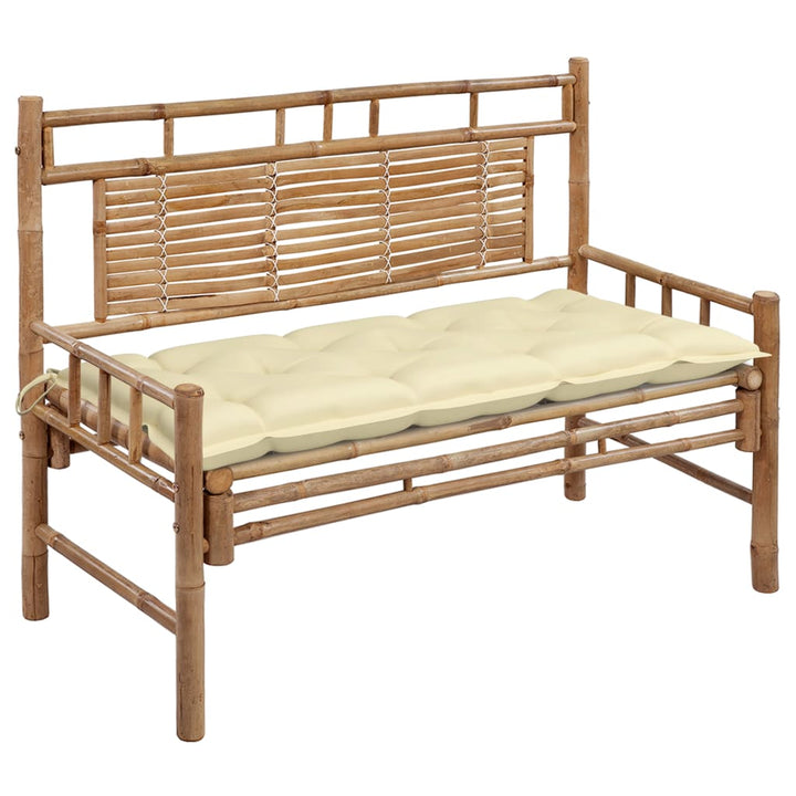 Trädgårdsbänk Med Dyna 120 Cm Bambu