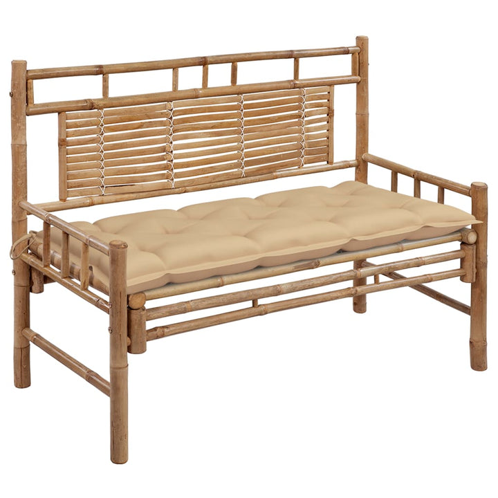 Trädgårdsbänk Med Dyna 120 Cm Bambu