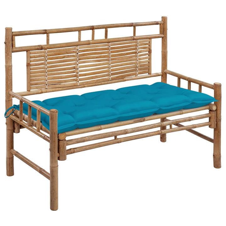 Trädgårdsbänk Med Dyna 120 Cm Bambu