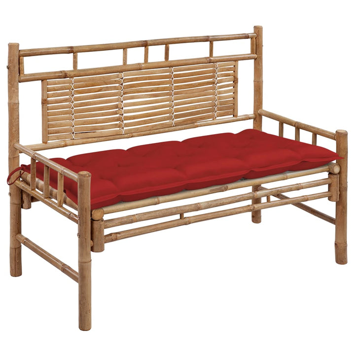 Trädgårdsbänk Med Dyna 120 Cm Bambu