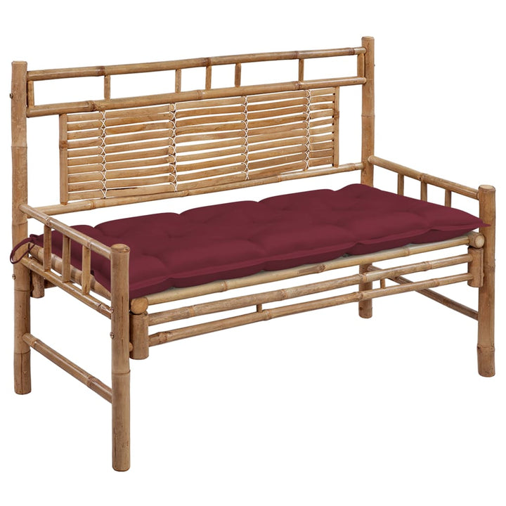 Trädgårdsbänk Med Dyna 120 Cm Bambu