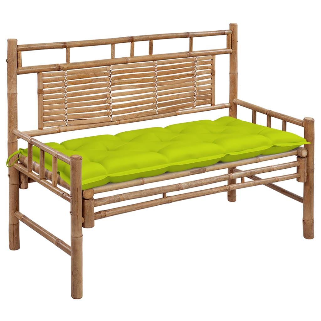 Trädgårdsbänk Med Dyna 120 Cm Bambu