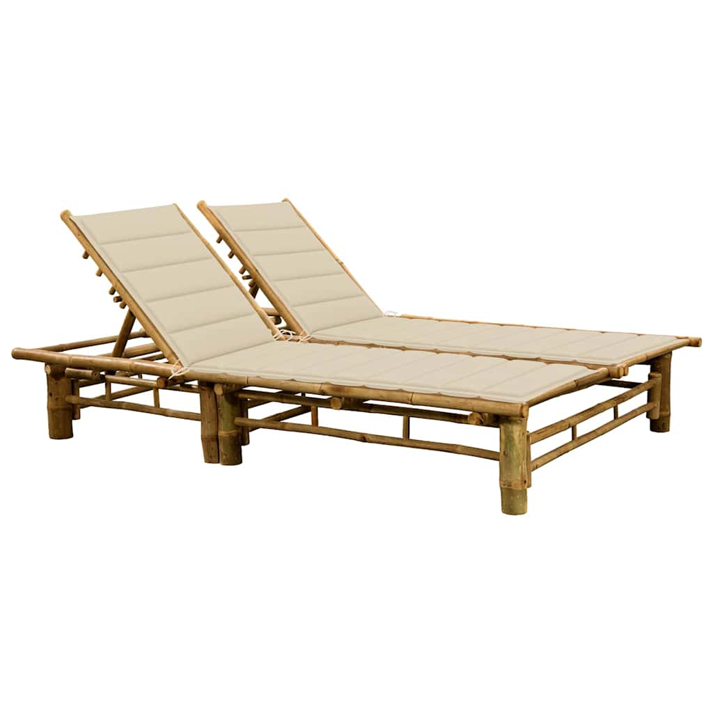 Solsäng Med Dynor 2 Personer Bambu