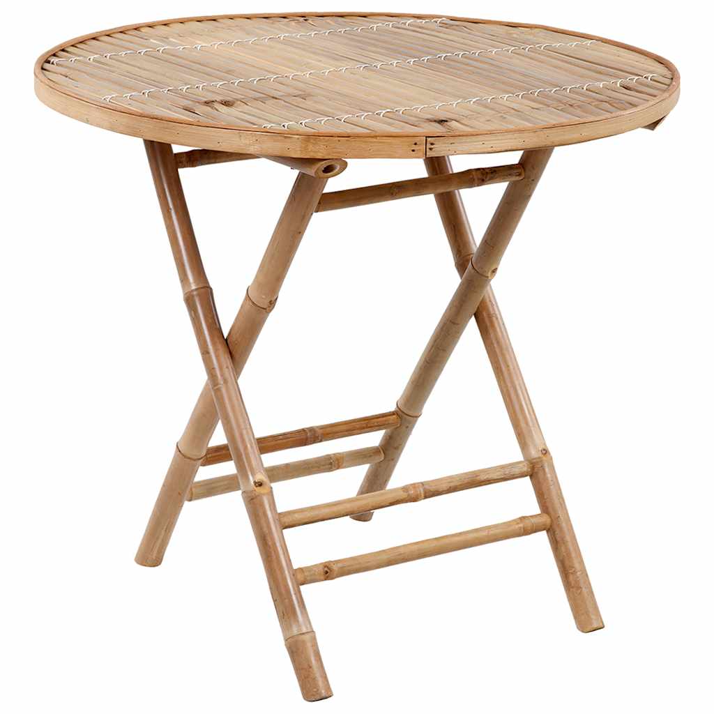 Hopfällbar Matgrupp För Trädgården Med Dynor 5 Delar Bambu