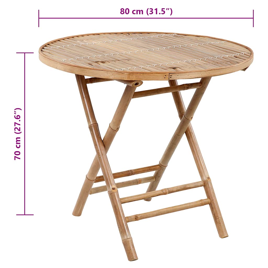 Hopfällbar Matgrupp För Trädgården Med Dynor 5 Delar Bambu