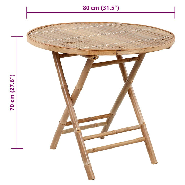 Hopfällbar Matgrupp För Trädgården Med Dynor 5 Delar Bambu
