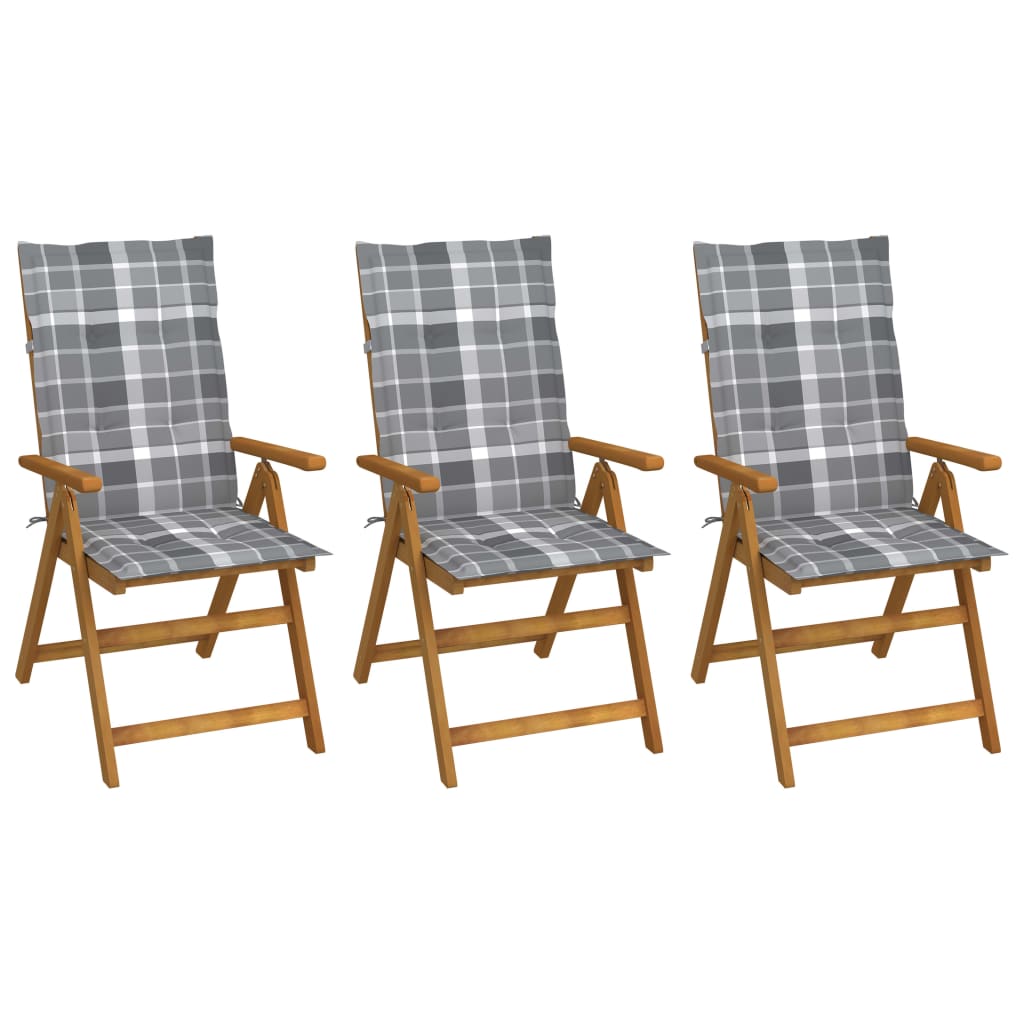 Hopfällbara Stolar Med Dynor 8 St Massivt Akaciaträ