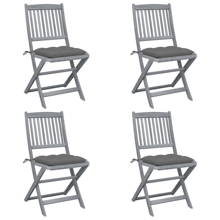 Hopfällbara Stolar 2 St Med Dynor I Massivt Akaciaträ