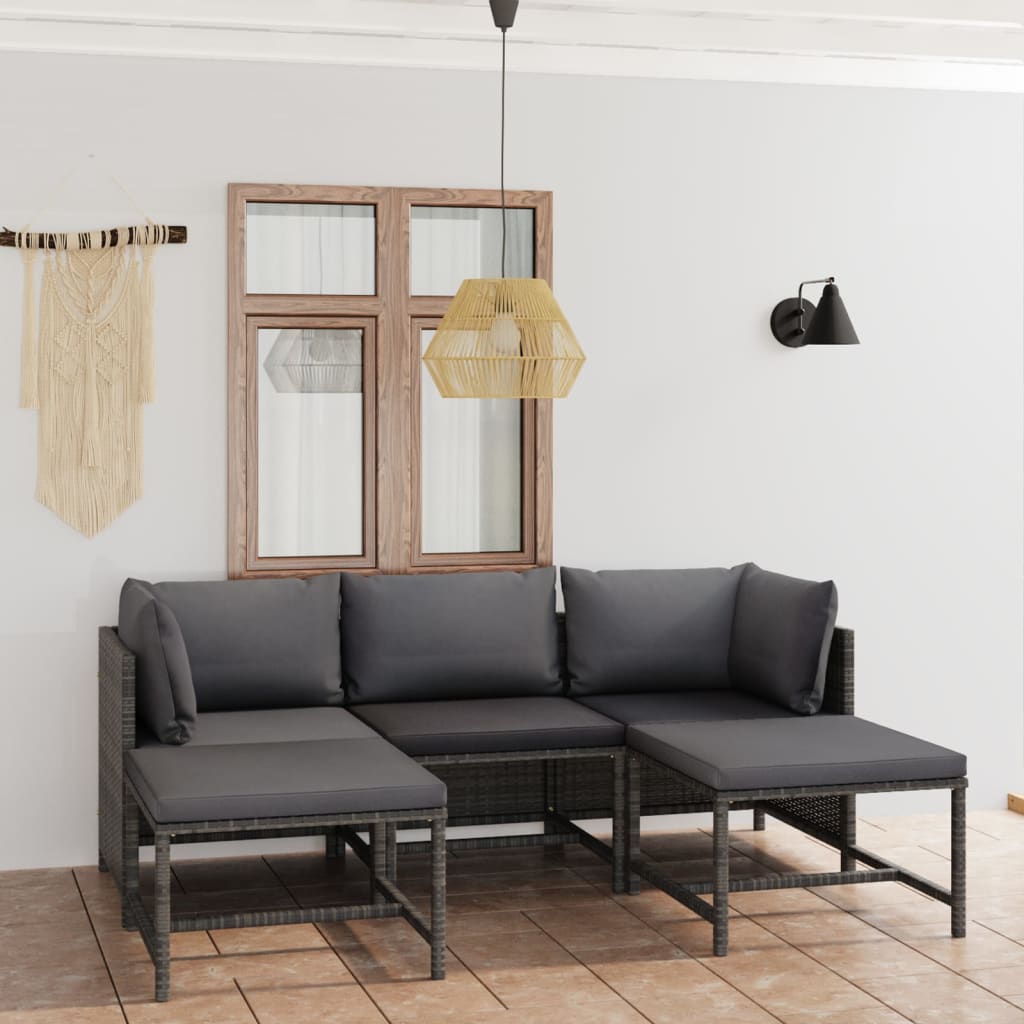 Loungegrupp För Trädgården Med Dynor 7 Delar Konstrotting
