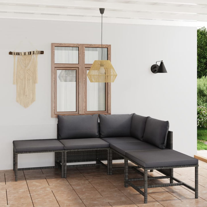 Loungegrupp För Trädgården Med Dynor 10 Delar Konstrotting