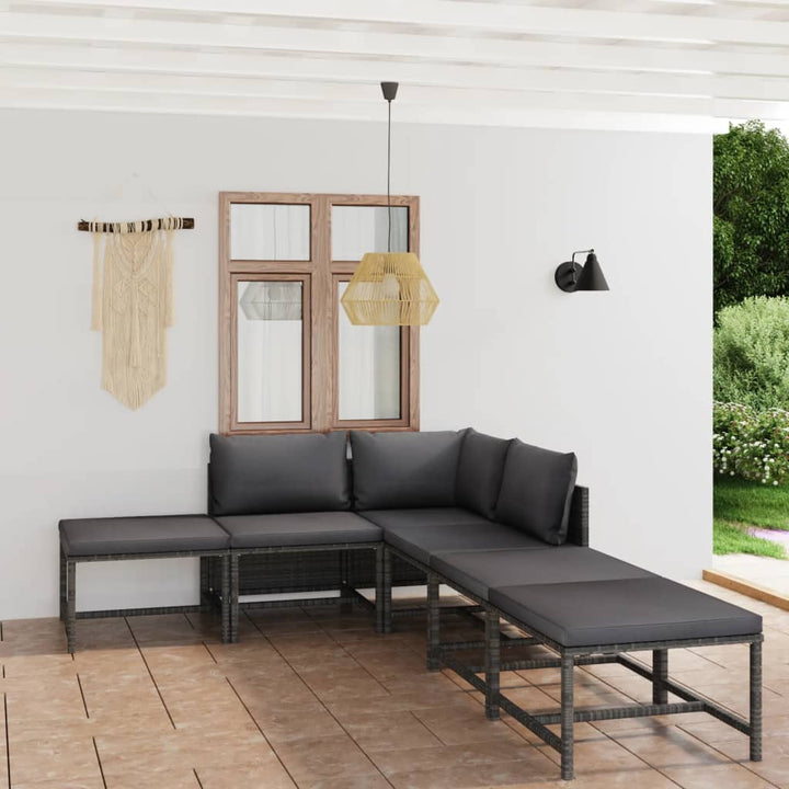Loungegrupp För Trädgården Med Dynor 10 Delar Konstrotting