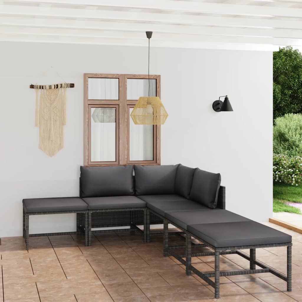 Loungegrupp För Trädgården Med Dynor 10 Delar Konstrotting