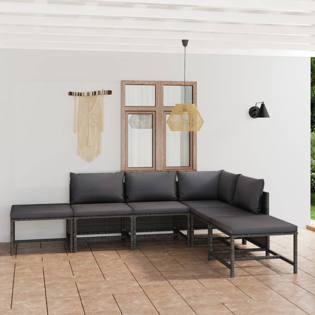 Loungegrupp För Trädgården Med Dynor 10 Delar Konstrotting