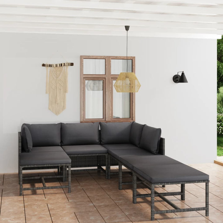 Loungegrupp För Trädgården Med Dynor 10 Delar Konstrotting