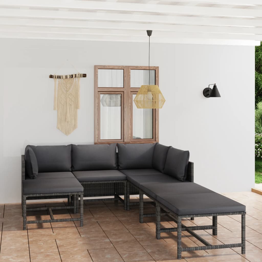 Loungegrupp För Trädgården Med Dynor 10 Delar Konstrotting