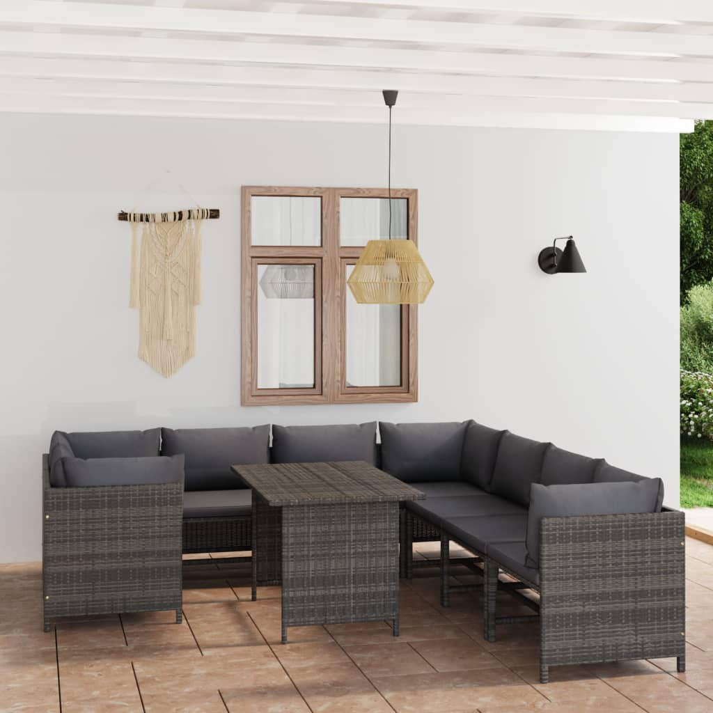 Loungegrupp För Trädgården Med Dynor 7 Delar Konstrotting