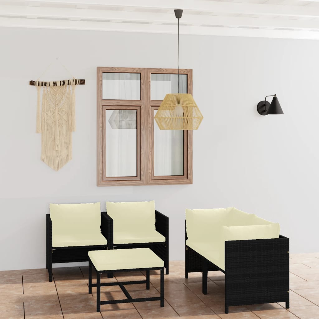 Loungegrupp För Trädgården Med Dynor 7 Delar Konstrotting