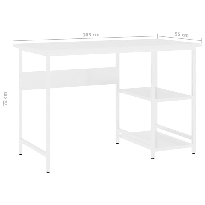 Datorbord 105X50X72 Cm Mdf Och Metall