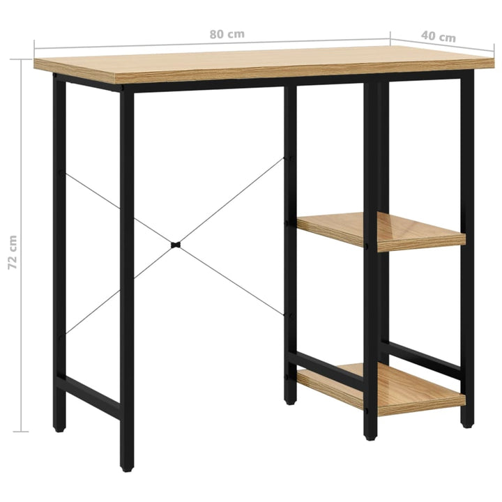 Datorbord 80X40X72 Cm Mdf Och Metall