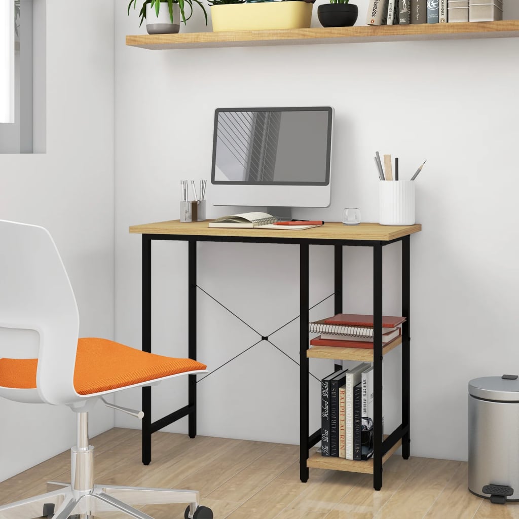 Datorbord 80X40X72 Cm Mdf Och Metall