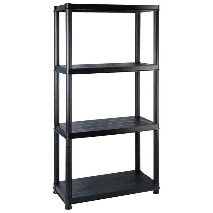 Förvaringshylla 4 Hyllor Svart 122X30,5X130 Cm Plast