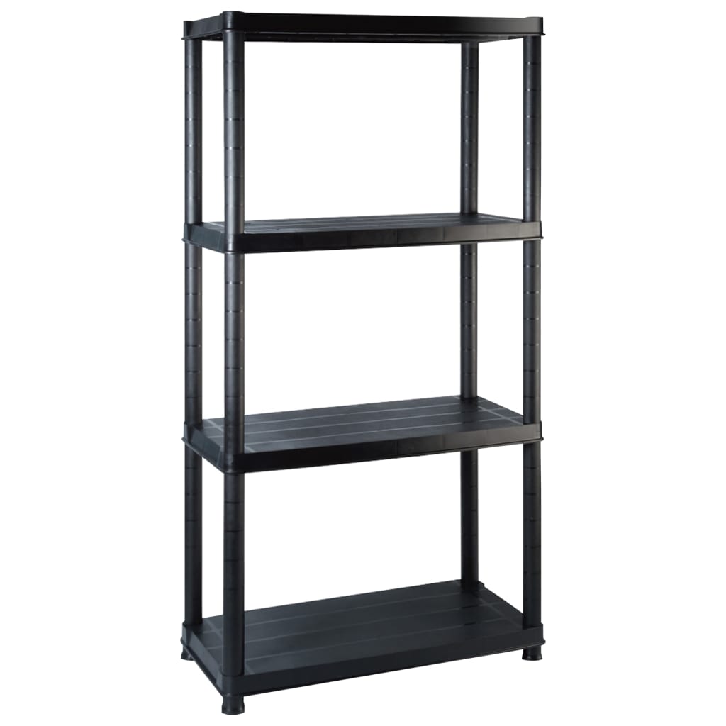 Förvaringshylla 4 Hyllor Svart 122X30,5X130 Cm Plast