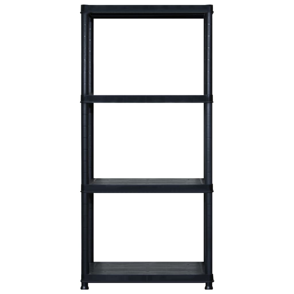 Förvaringshylla 4 Hyllor Svart 122X30,5X130 Cm Plast