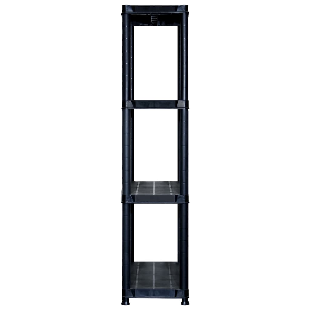 Förvaringshylla 4 Hyllor Svart 122X30,5X130 Cm Plast