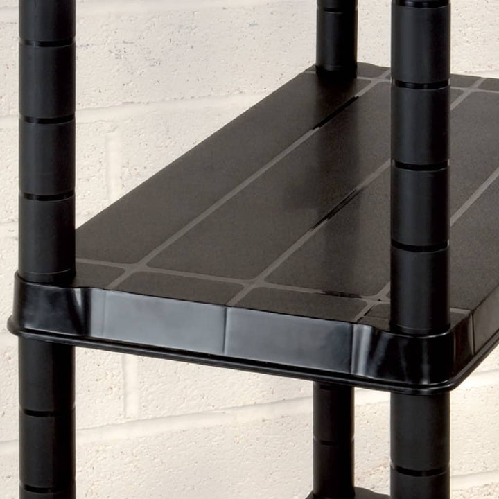 Förvaringshylla 4 Hyllor Svart 122X30,5X130 Cm Plast