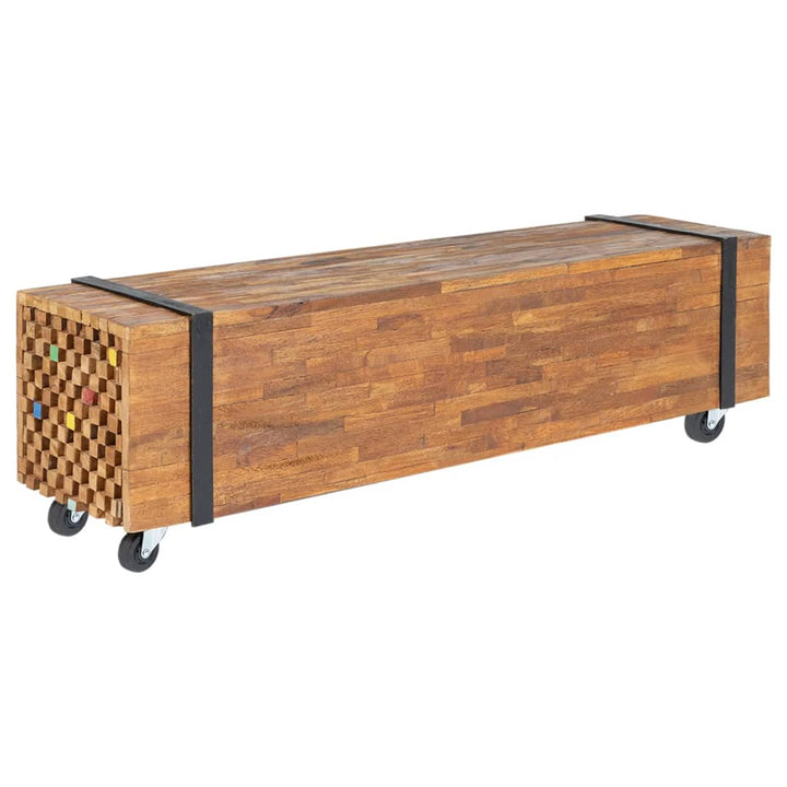 Tv-Bänk 110X30X32,5 Cm Massiv Teak