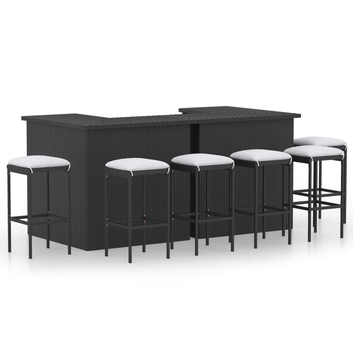 Trädgårdsbar Med Dynor 8 Delar Konstrotting